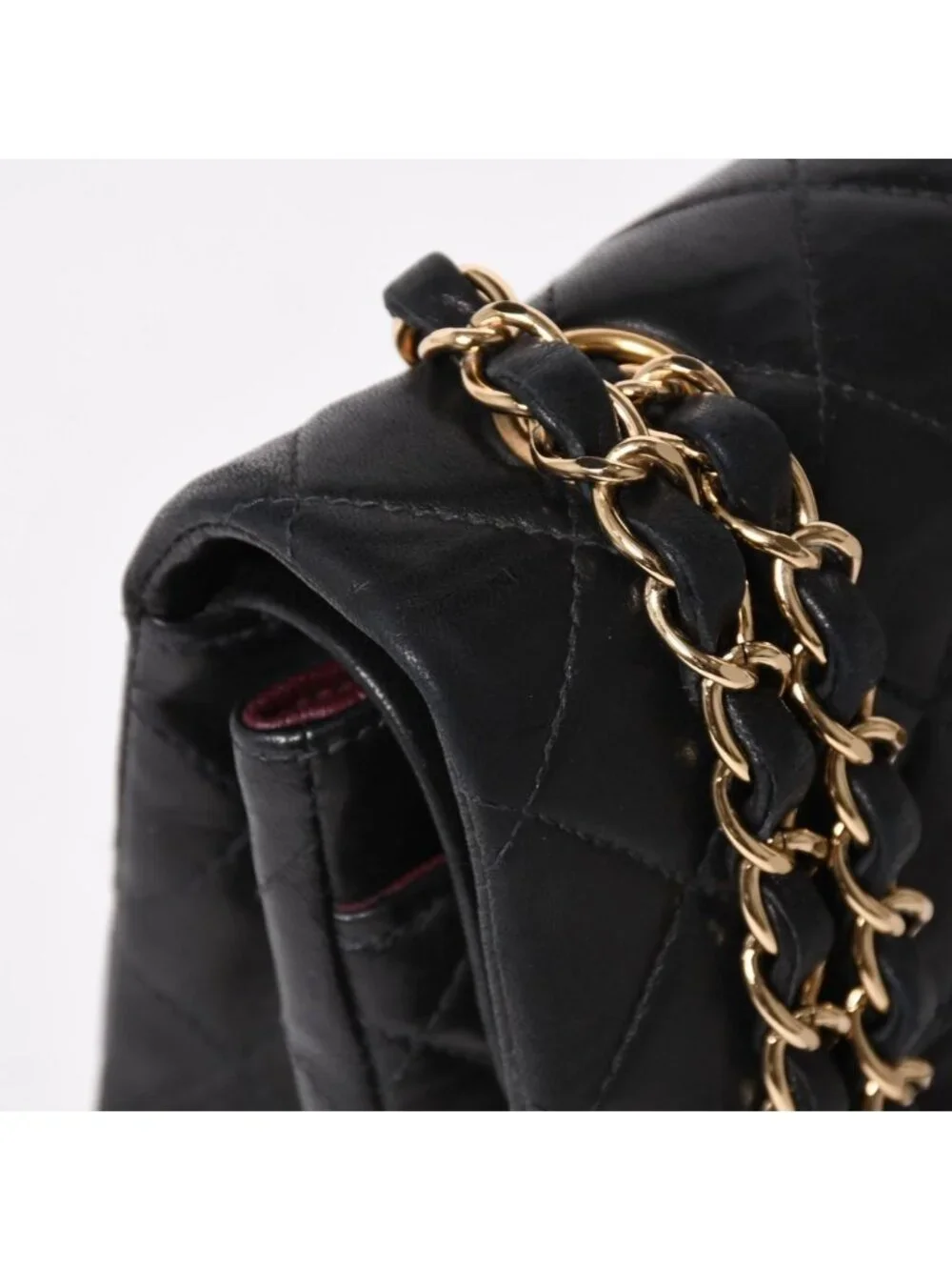 Chanel Quilted 23 Double Flap Chain Shoulder Bag CC Logo Lambskin Black
